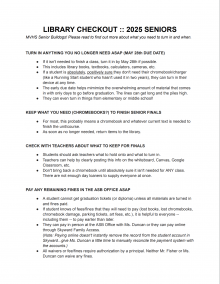 Senior Checkout Info